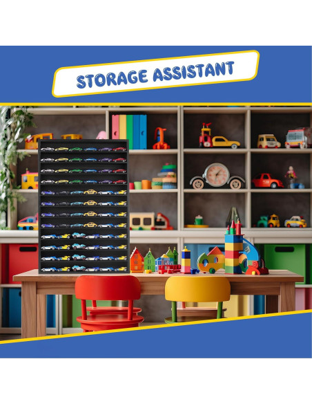 Estante Organizador Juexica para 72 Coches 1:64 Negro
