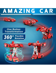 Coche Transformador FDJ P37-5 Rojo con Luz LED y Deriva 2