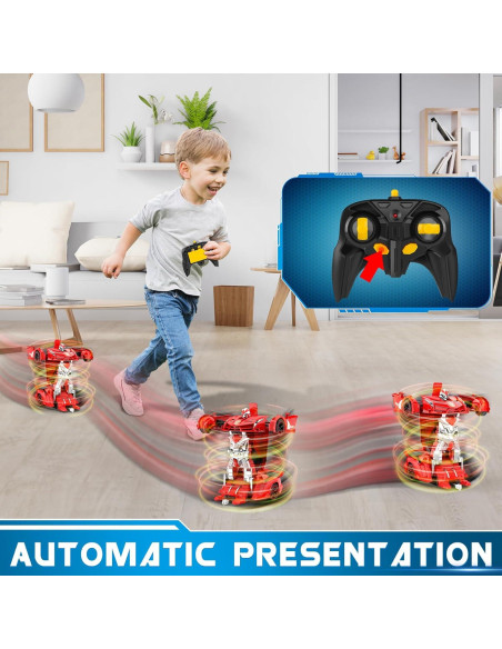 Coche Transformador FDJ P37-5 Rojo con Luz LED y Deriva