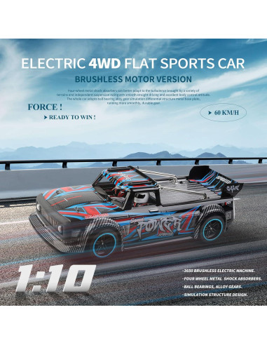 Coche RC GoolRC 104072 1:10 Brushless 4WD 60 km/h LED