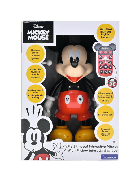 Robot Bilingüe Lexibook Mickey - Inglés/Español, 100+ Cuestionarios
