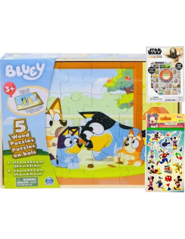 Rompecabezas de Madera Bluey + 72 Stickers Mickey + 300 Star Wars