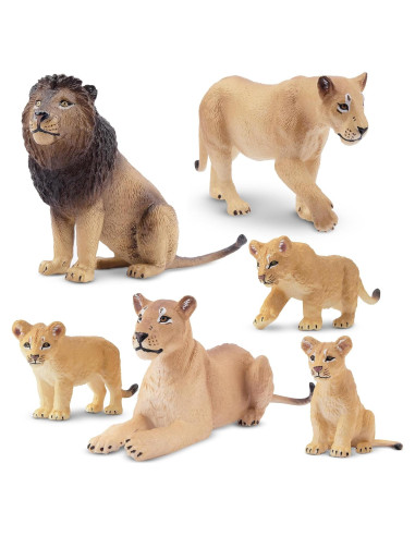 Set de Figuras de Leones Toymany 6PCS Realistas 10cm