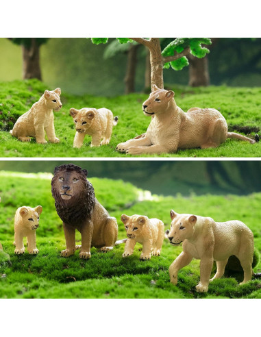 Set de Figuras de Leones Toymany 6PCS Realistas 10cm