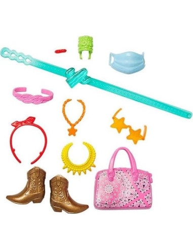 Accesorios Barbie del Oeste Mattel 11 Piezas para Muñecas