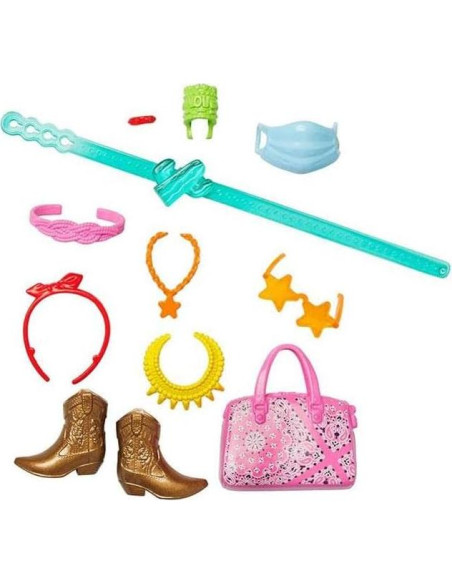 Accesorios Barbie del Oeste Mattel 11 Piezas para Muñecas