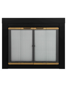 Puerta de vidrio Pleasant Hearth AR-1021 bi-fold negra