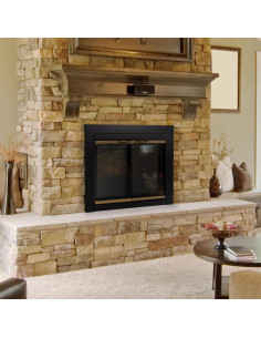 Puerta de vidrio Pleasant Hearth AR-1021 bi-fold negra 2