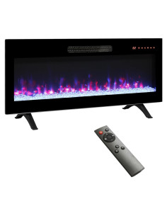 Chimenea Eléctrica AGANS 91 cm Montada en Pared con Control Remoto