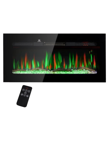 Chimenea Eléctrica Genérico 90 cm Montada Pared 1500W