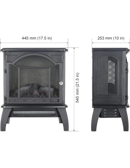 Calefactor Chimenea Eléctrica KUIKUI 1500W Control Remoto