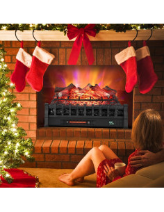 Calentador de Chimenea Eléctrica MAT EXPERT 1500W Negro 2