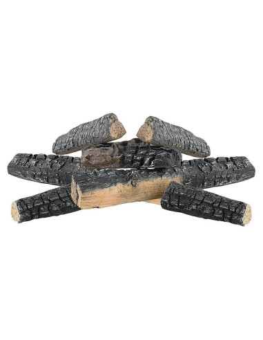 Troncos de Cerámica Youlian 8 Piezas para Chimenea