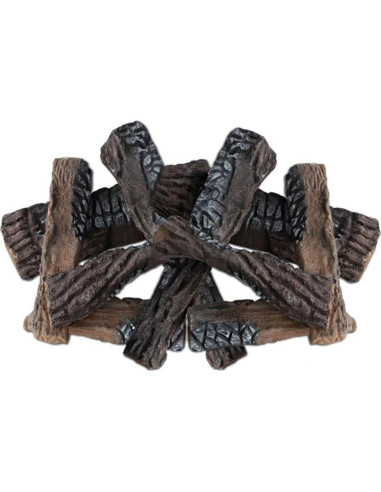 Troncos de Cerámica Youlian 8 Piezas para Chimenea