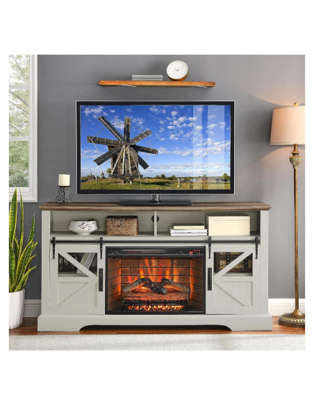 Centro de Entretenimiento con Chimenea Eléctrica Genérico 152 cm Centro de Entretenimiento con Chimenea Eléctrica Genérico 152 cm