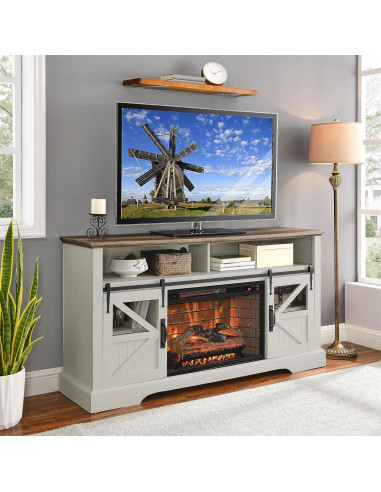 Centro de Entretenimiento con Chimenea Eléctrica Genérico 152 cm