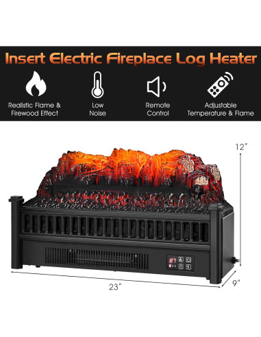 Conjunto de troncos eléctricos ORALNER 58 cm con control remoto