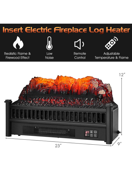 Conjunto de troncos eléctricos ORALNER 58 cm con control remoto