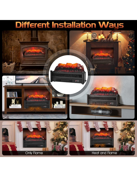 Conjunto de troncos eléctricos ORALNER 58 cm con control remoto