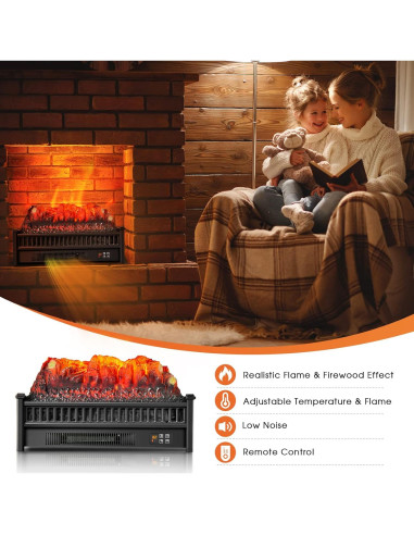 Conjunto de troncos eléctricos ORALNER 58 cm con control remoto