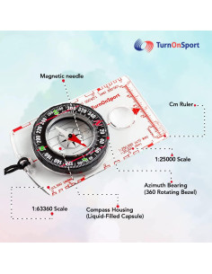 Brújula TurnOnSport - Brújula Compacta para Senderismo 2