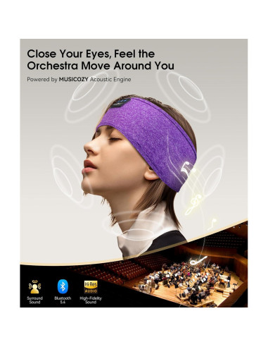 Auriculares Bluetooth 5.4 MUSICOZY Banda para Dormir y Deporte