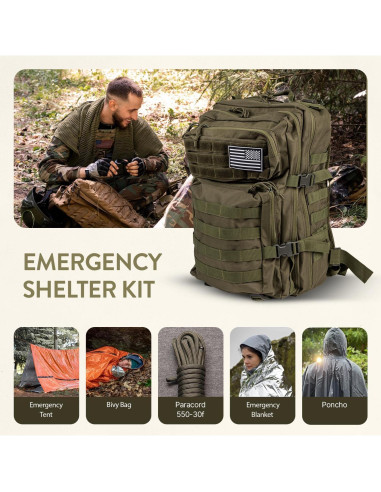 Kit de Supervivencia TacPreps 45L con Primeros Auxilios