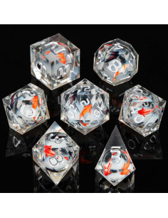 Conjunto de Dados de Resina KERWELLSI 7 Piezas D&D con Estuche 2