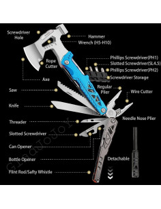 Hacha de Camping Multiherramienta GladJoJoY 17 en 1 Plegable 2