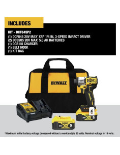 Destornillador de Impacto Inalámbrico DEWALT 20V MAX DCF845P2 2