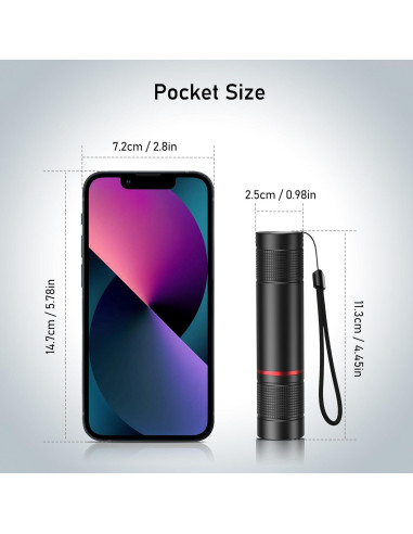 Linterna Recargable Blukar K9132 LED 1800mAh Zoomable