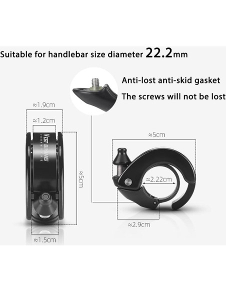 Campana de Bicicleta Oculta LESOVI 100dB para Manillar 22.2mm