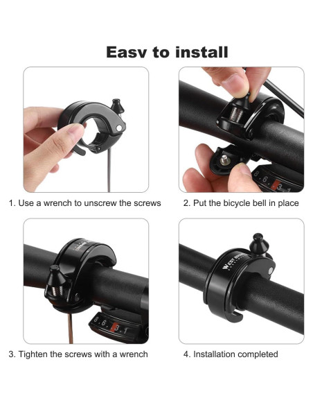 Campana de Bicicleta Oculta LESOVI 100dB para Manillar 22.2mm