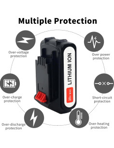 Paquete de 2 Baterías de Litio 20V 2.0Ah Black and Decker 2