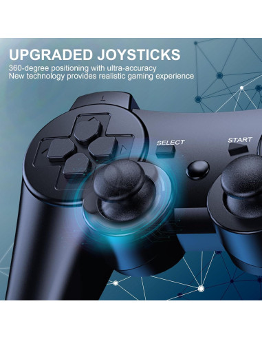 Controladores Inalámbricos Diswoe para PS3 - Paquete de 2, Doble Vibración