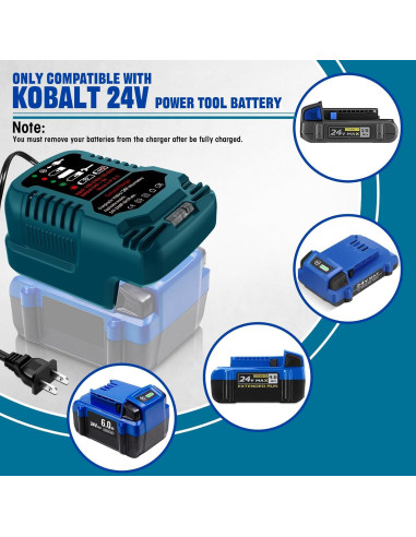 Cargador Rápido UNIKI para Batería Kobalt 24V - 2Ah