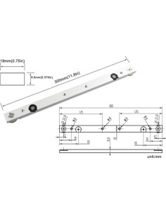 Barra de Inglete de Aluminio KETIPED 300mm Plata para Sierra 2