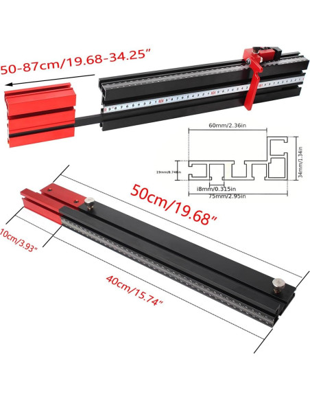 Cerca Ingletadora de Aluminio JCFANTS 75mm con Medidor Láser
