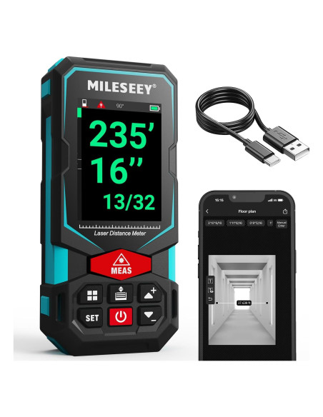 Medidor Láser MiLESEEY S7 100m Pantalla Color IP65 Recargable