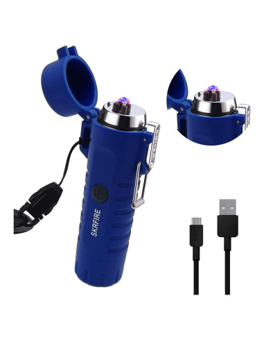 Encendedor Eléctrico Impermeable SKRFIRE Azul - Recargable USB