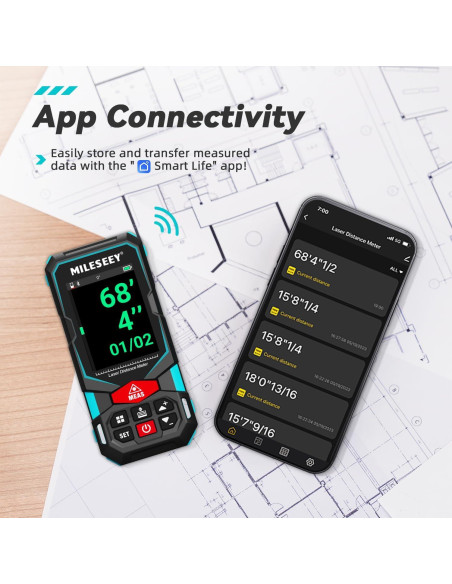 Medidor Láser MiLESEEY S7 100m Pantalla Color IP65 Recargable