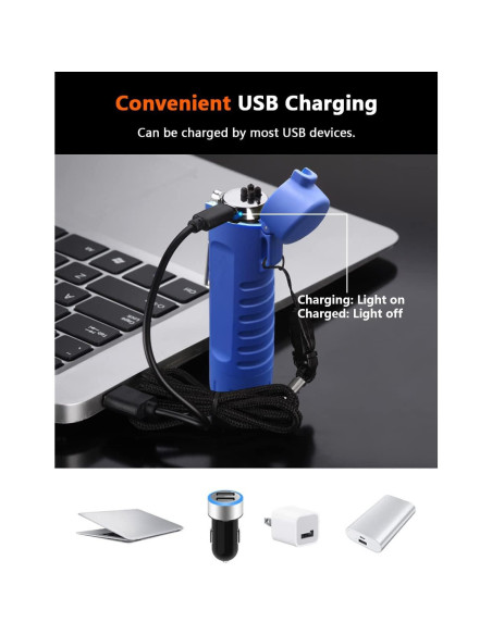 Encendedor Eléctrico Impermeable SKRFIRE Azul - Recargable USB