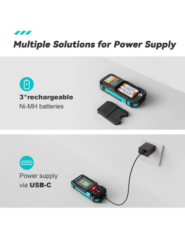 Medidor Láser MiLESEEY S7 100m Pantalla Color IP65 Recargable