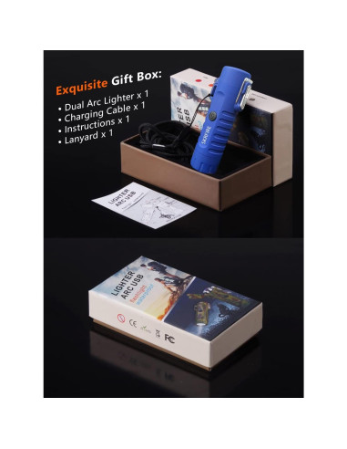 Encendedor Eléctrico Impermeable SKRFIRE Azul - Recargable USB