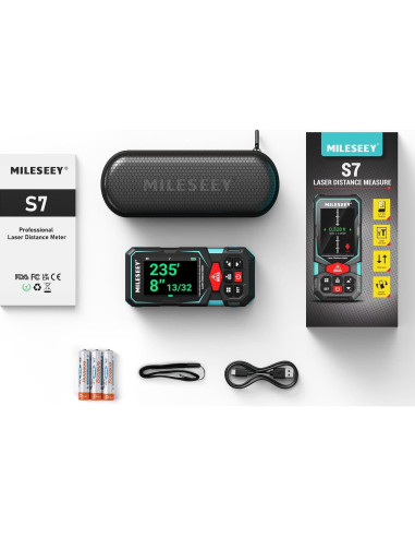 Medidor Láser MiLESEEY S7 100m Pantalla Color IP65 Recargable
