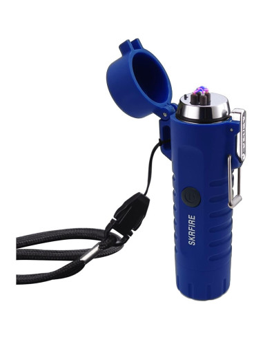 Encendedor Eléctrico Impermeable SKRFIRE Azul - Recargable USB