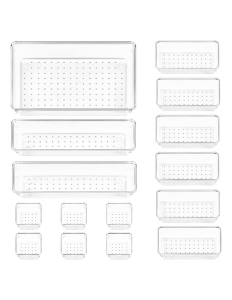Juego de Organizadores de Cajones Vtopmart 15 PCS Transparente Juego de Organizadores de Cajones Vtopmart 15 PCS Transparente