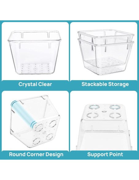 Juego de Organizadores de Cajones Vtopmart 15 PCS Transparente Juego de Organizadores de Cajones Vtopmart 15 PCS Transparente
