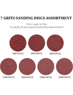 Discos de Lijado Adhesivos S SATC 72 PCS 12.7 cm Granos 40-320 2