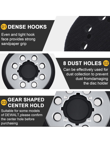Almohadilla de Reemplazo IPELY 5" para Lijadoras DEWALT